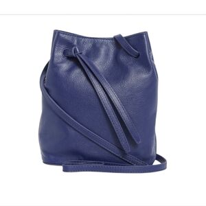 Lucky Brand Beacon  Blue Bag Leather Drawstring Crossbody Purse